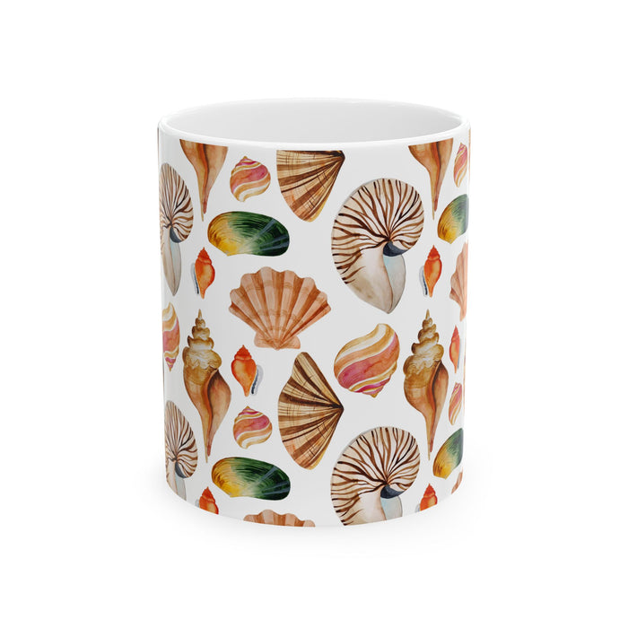 Seashell Coffee Mug Beach Ocean Ceramic Cup 11oz/15oz Dishwasher Microwave Safe