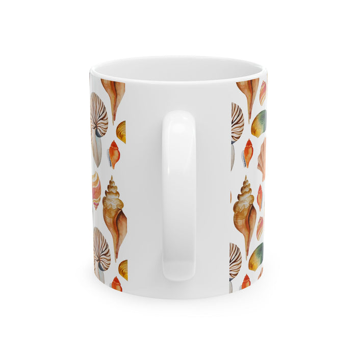 Seashell Coffee Mug Beach Ocean Ceramic Cup 11oz/15oz Dishwasher Microwave Safe