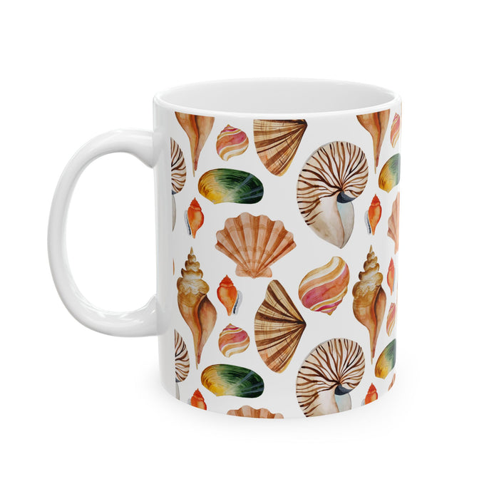 Seashell Coffee Mug Beach Ocean Ceramic Cup 11oz/15oz Dishwasher Microwave Safe