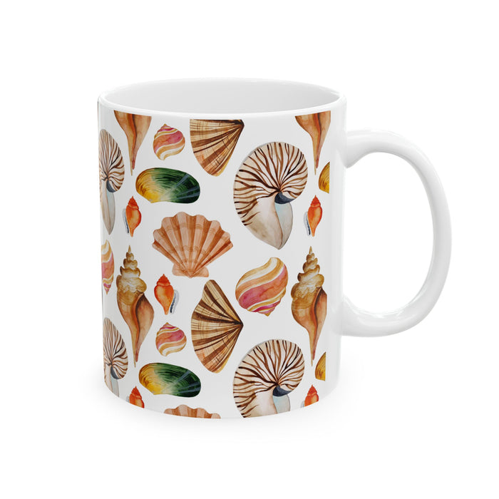 Seashell Coffee Mug Beach Ocean Ceramic Cup 11oz/15oz Dishwasher Microwave Safe