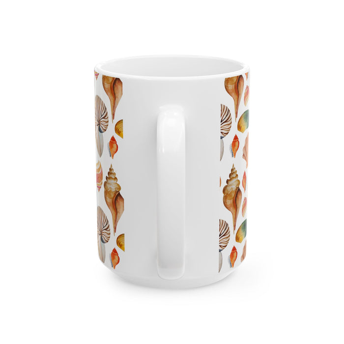 Seashell Coffee Mug Beach Ocean Ceramic Cup 11oz/15oz Dishwasher Microwave Safe