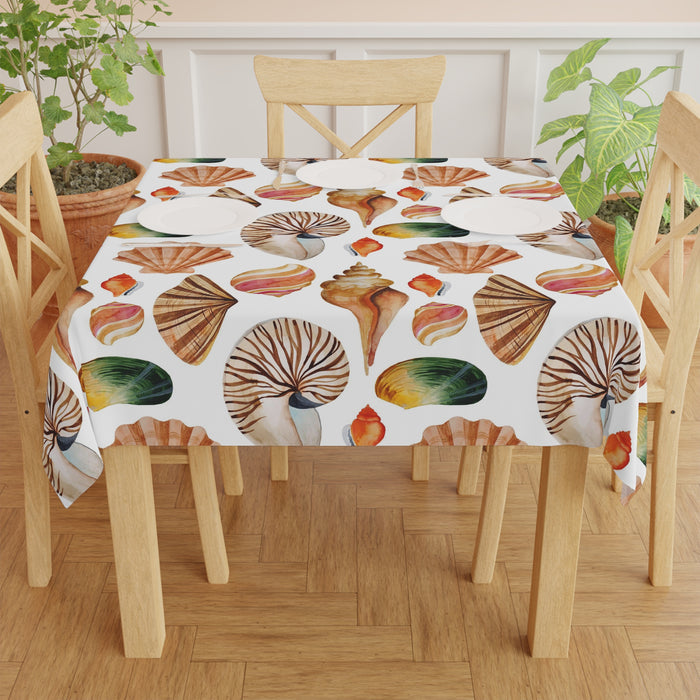 Seashell Pattern Tropical  Beach House Tablecloth Home Décor