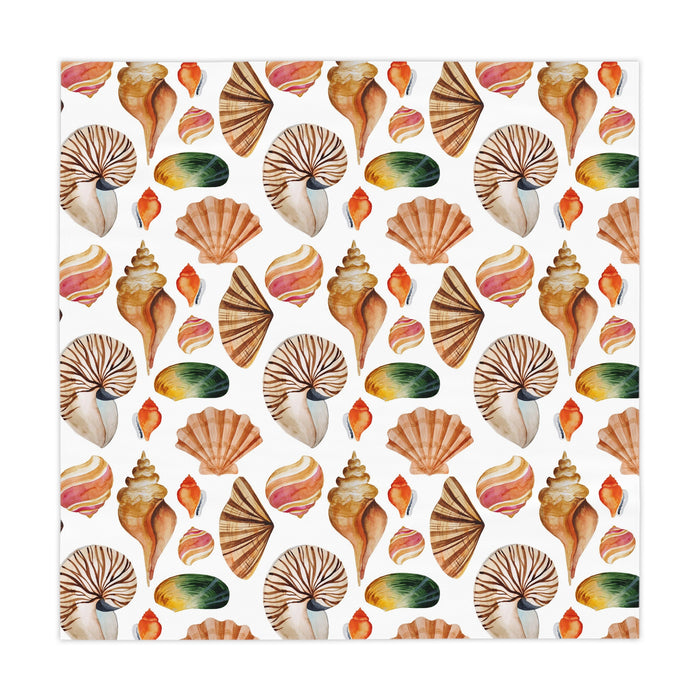 Seashell Pattern Tropical  Beach House Tablecloth Home Décor