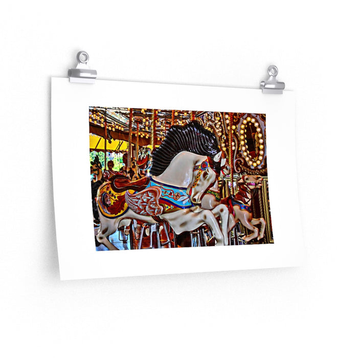 Seattle Carousel Horse Poster  Print, Merry Go Round Wall Art Home Decor