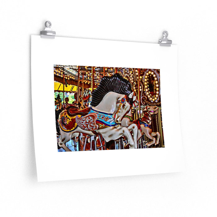 Seattle Carousel Horse Poster  Print, Merry Go Round Wall Art Home Decor