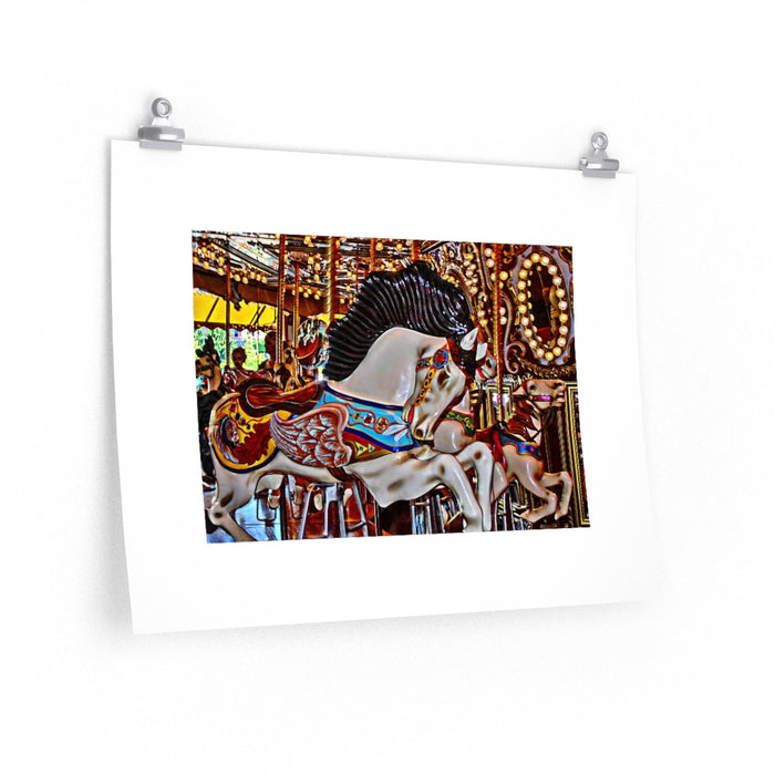Seattle Carousel Horse Poster  Print, Merry Go Round Wall Art Home Decor