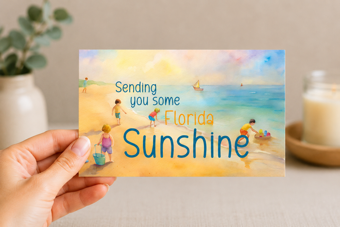 Sending You Some Florida Sunshine Blank Notecard Set | Beach Greeting Cards
