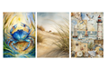 Set of 3 Coastal Watercolor Art Prints – Crab, Beach & Lighthouse – Archival Satin Photo Paper