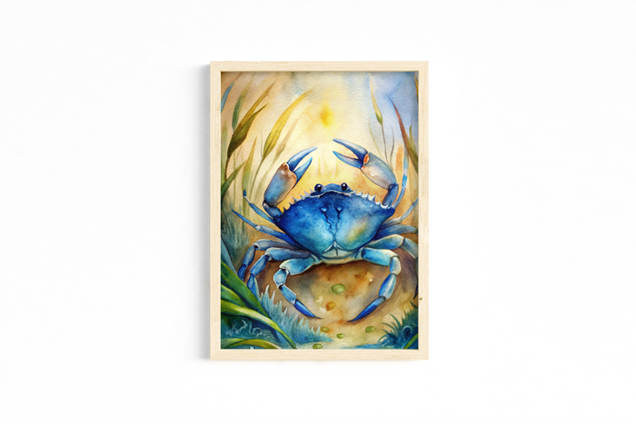 Set of 3 Coastal Watercolor Art Prints – Crab, Beach & Lighthouse – Archival Satin Photo Paper