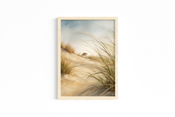 Set of 3 Coastal Watercolor Art Prints – Crab, Beach & Lighthouse – Archival Satin Photo Paper