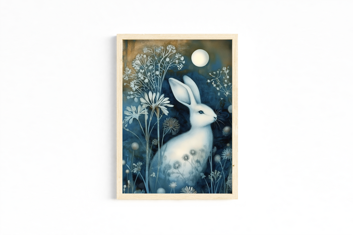Set of 3 Unframed Woodland Animal Art Prints – Deer, Wolf & Rabbit – Archival Satin Photo Paper