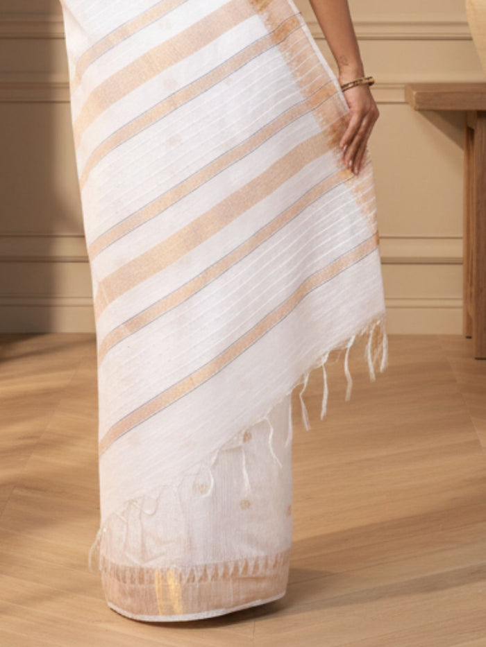 Shimmering Kota Silk Saree Golden Zari Work