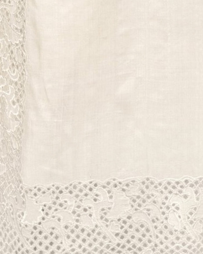 Silkmark Certified Melodic Pure Tussar Cutwork Beige Saree