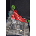 Silkmark Certified Tussar Silk Handloom Handblock Printed Red Saree with Blouse-Indiehaat