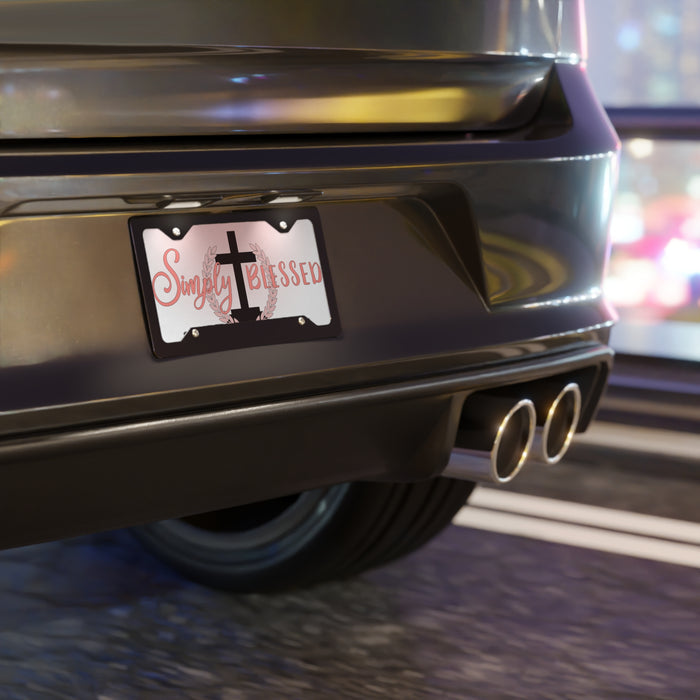 Simply Blessed Vanity Plate: Personalized Car Decor, Faith-Based Gift