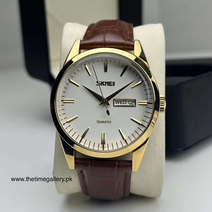 SKMEI Leather Strap Watch 9073