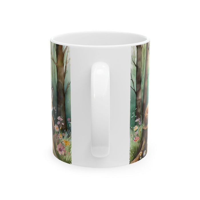 Sleeping Fox Forest Mug – Cute Woodland Animal Coffee Cup, Nature Lover Gift