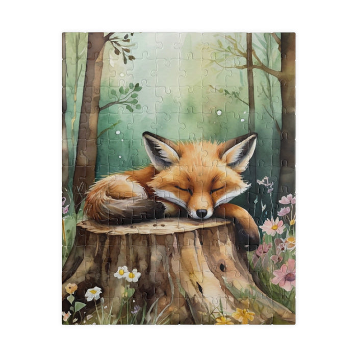 Sleeping Fox Jigsaw Puzzle Woodland Animal Art Nature Puzzle 110–1014 Pieces