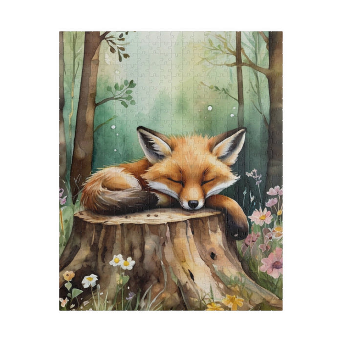 Sleeping Fox Jigsaw Puzzle Woodland Animal Art Nature Puzzle 110–1014 Pieces