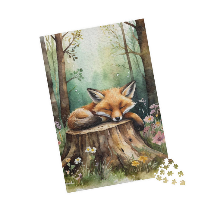 Sleeping Fox Jigsaw Puzzle Woodland Animal Art Nature Puzzle 110–1014 Pieces