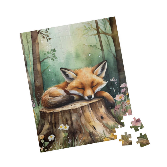 Sleeping Fox Jigsaw Puzzle Woodland Animal Art Nature Puzzle 110–1014 Pieces