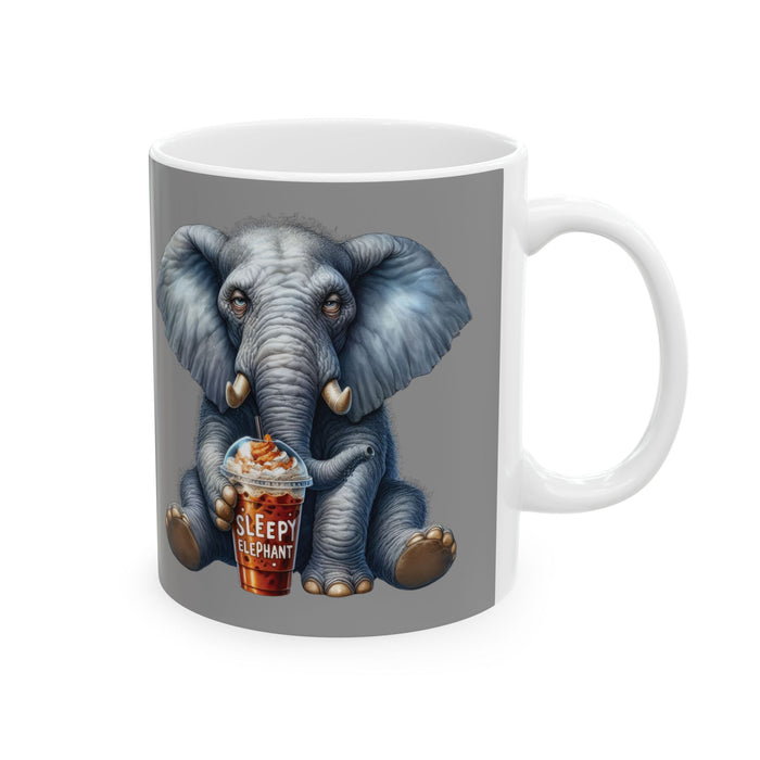 Sleepy Elephant Coffee Mug Funny Animal Cup Cute Iced Coffee Lover Morning Gift