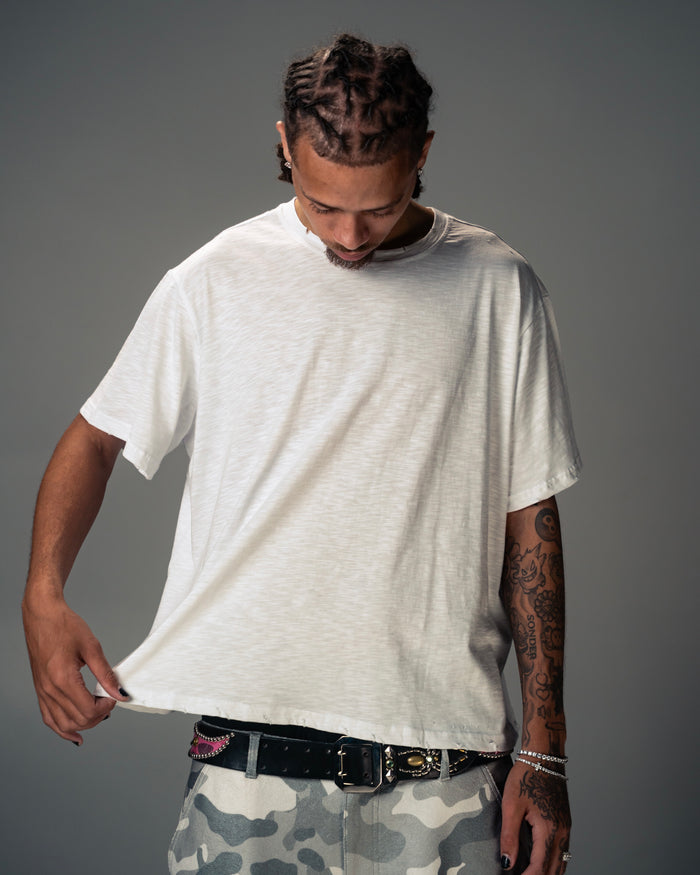 Slub Blank White