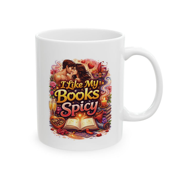 Spicy Book Lover Coffee Mug – I Like My Books Spicy Romance Gift Readers Writers