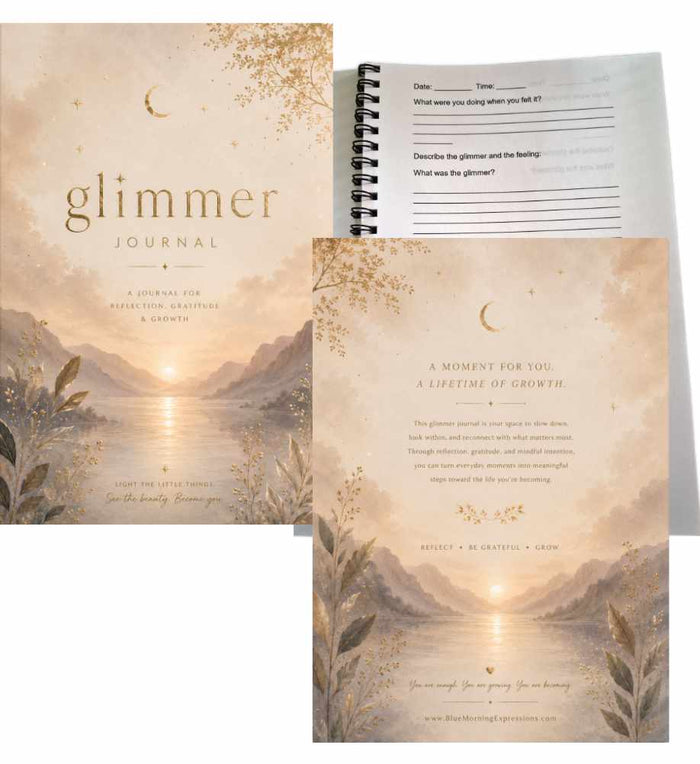 Spiral Bound Glimmer Journal with Fill‑In Pages | Guided Writing Notebook Handmade