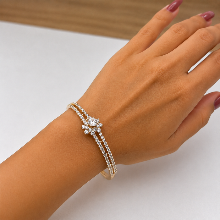 Starlight Crystal Cuff Bracelet