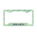 Stay Salty Metal License Plate Frame — Beach Starfish Coastal Car Accessory