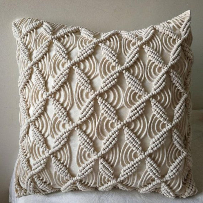 Macrame Cushion Cover 
Size : 16X16-Indiehaat