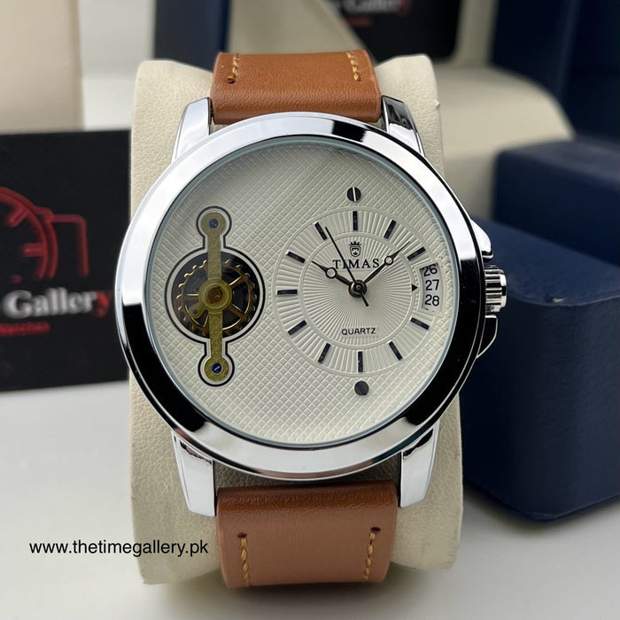 Stylish Leather Strap Watch TS-K71155