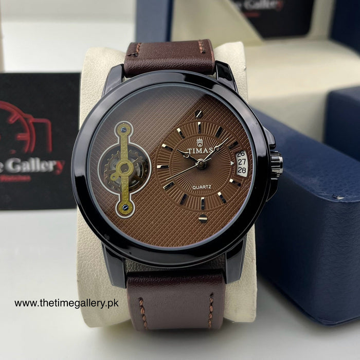 Stylish Leather Strap Watch TS-K71155