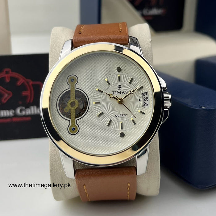 Stylish Leather Strap Watch TS-K71155