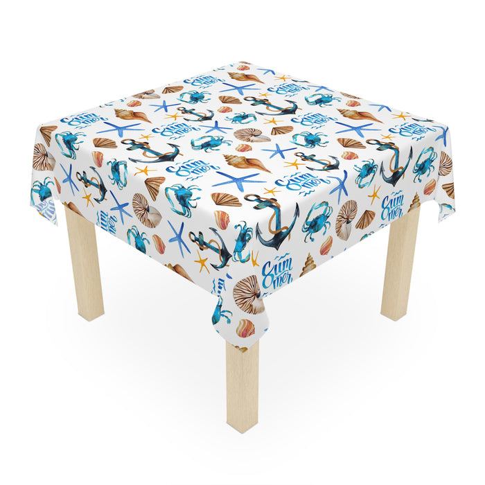 Summer Beach Seashells Anchor Pattern Tablecloth Décor