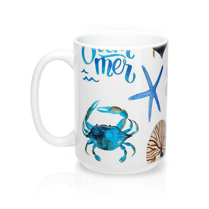 Summer Beach Theme Coffee Mugs 15oz Ceramic
