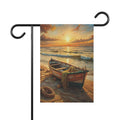 Sunset Beach Boat Garden Flag & Porch Banner Coastal Yard Art Decor Sign