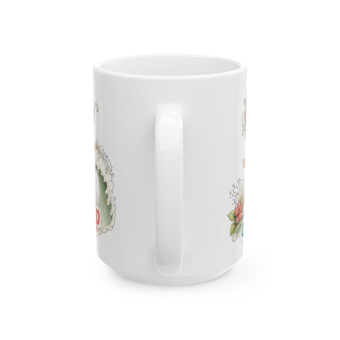 Surf’s Up Coffee Mug Cute Beach Girl Surfing Tropical Summer Gift Coastal Cup