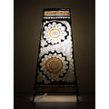 Indiehaat | Flower Kalamkari Handpainted Standing Square Leather Lamp | 13 Inch