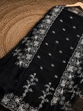 Indiehaat | Black Kota Doria Suit Set | Embroidery
