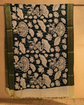 Indiehaat |Bangalori Handpainted Black Dupatta