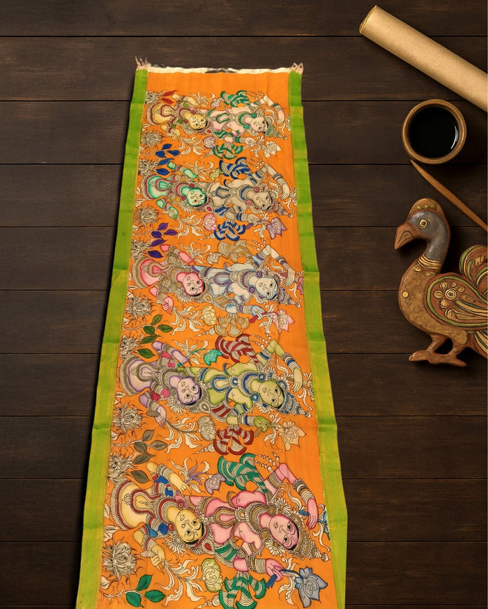 Indiehaat | Mangalagiri Handpainted Dupatta Multicolor
