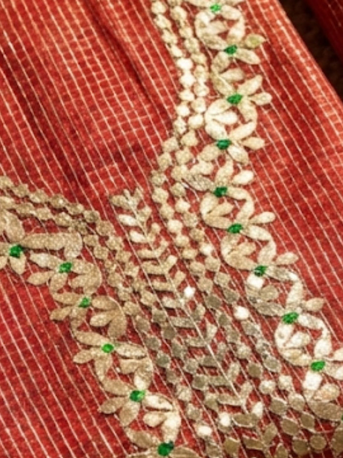 Indiehaat | Kota Cotton Gota Patti Suit Material Red