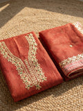 Indiehaat | Kota Cotton Gota Patti Suit Material Orange