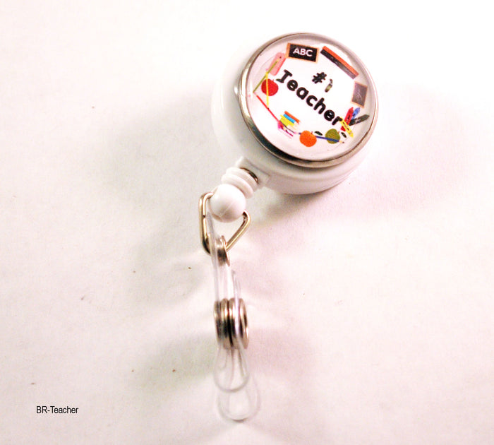 Teacher Badge Reel with Slide, Lanyard Gift for Teachers