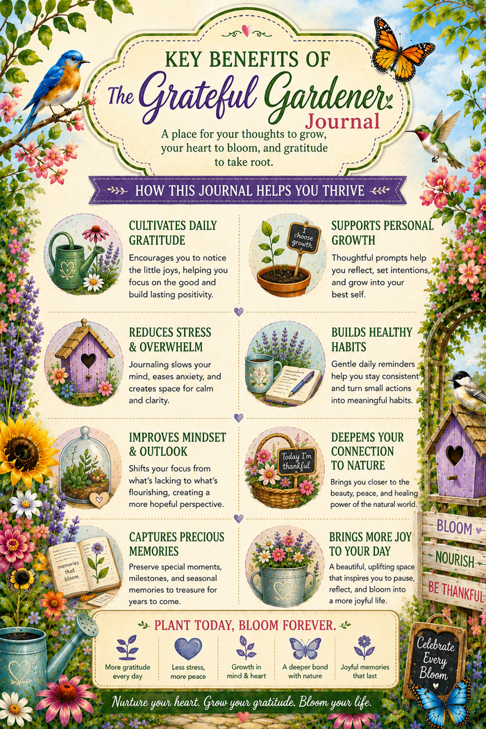 The Grateful Gardener Journal | Guided Gratitude Prompt Journal for Garden Lovers