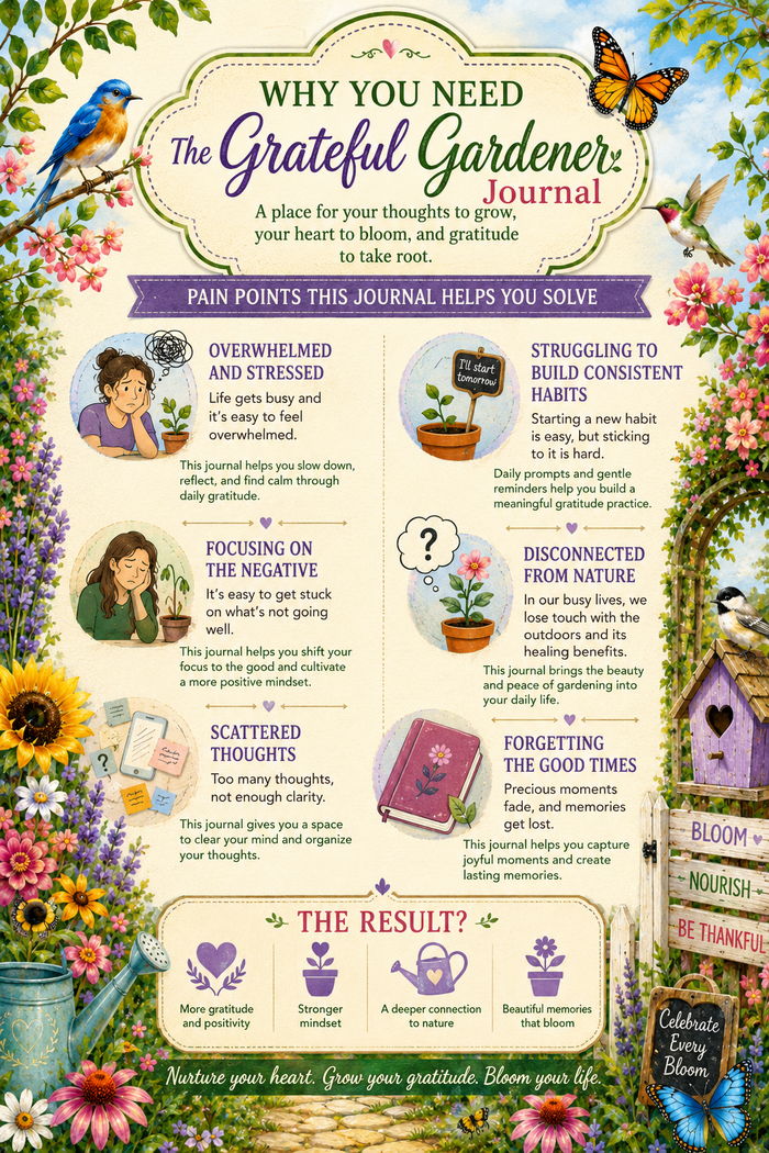 The Grateful Gardener Journal | Guided Gratitude Prompt Journal for Garden Lovers
