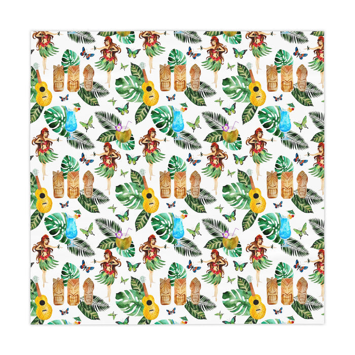 Tiki Bar Hulu Dancer Tropical Pattern Tablecloth Décor Beach Theme