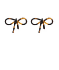 Tortoise Acrylic Bow Stud Earrings